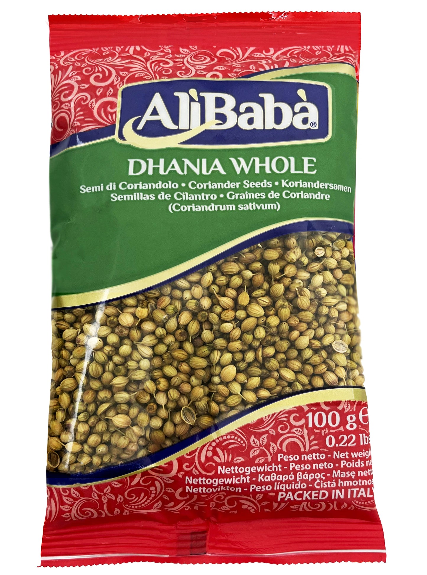 DHANIA WHOLE, CORIANDER WHOLE ALI BABA 100G