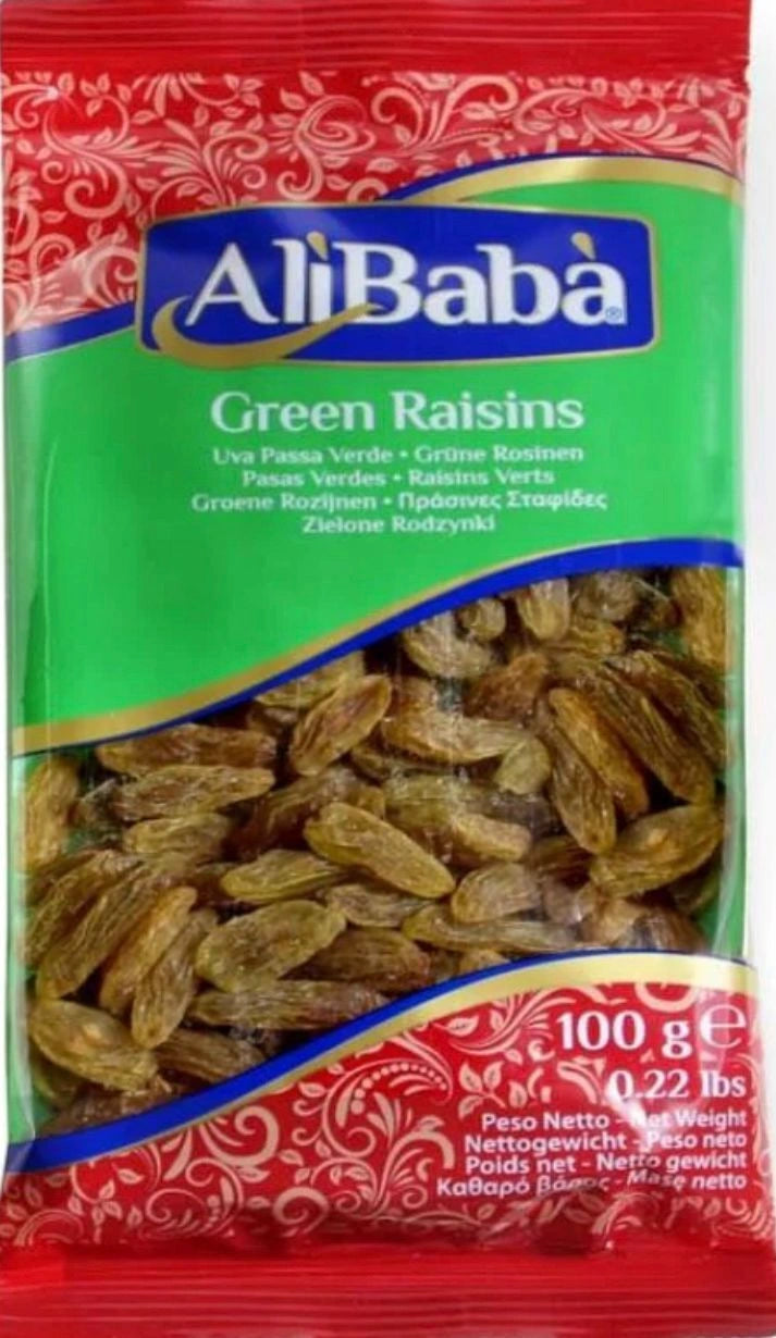 KISMIS, GREEN RAISINS 100GM