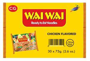 waiwai chicken flavors noodles 30x75gm