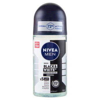 Nivea Man Deo Roll On Invisible Black & White Ml.50